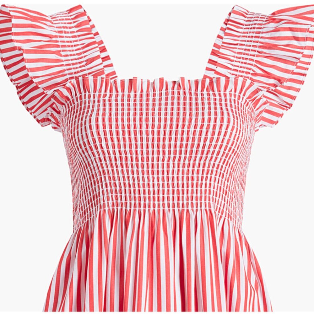 The Elizabeth Nap Dress Cherry Stripe - Size Small